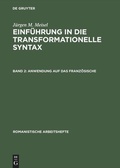 Cover: Anwendung auf das Franz&ouml;sische - De Gruyter Mouton
