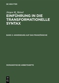 Cover: Anwendung auf das Franz&ouml;sische - De Gruyter Mouton