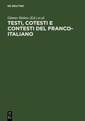 Cover: Testi, cotesti e contesti del franco-italiano - De Gruyter
