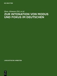 Enlarge image Cover: Zur Intonation von Modus und Fokus im Deutschen - De Gruyter