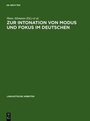 Cover: Zur Intonation von Modus und Fokus im Deutschen - De Gruyter