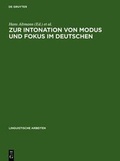Cover: Zur Intonation von Modus und Fokus im Deutschen - De Gruyter