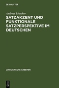 Cover: Satzakzent und Funktionale Satzperspektive im Deutschen - De Gruyter