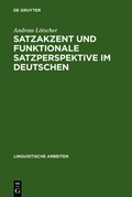 Cover: Satzakzent und Funktionale Satzperspektive im Deutschen - De Gruyter