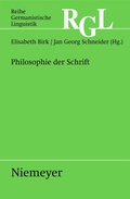 Cover: Philosophie der Schrift - De Gruyter