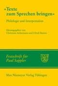 Cover: Texte zum Sprechen bringen - De Gruyter