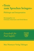 Cover: Texte zum Sprechen bringen - De Gruyter