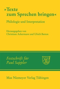Enlarge image Cover: Texte zum Sprechen bringen - De Gruyter