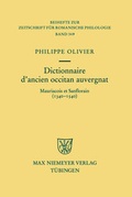 Cover: Dictionnaire d'ancien occitan auvergnat - De Gruyter