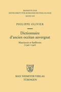 Cover: Dictionnaire d'ancien occitan auvergnat - De Gruyter