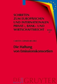 Abbildung von: Die Haftung von Emissionskonsortien - De Gruyter