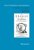 Cover: 'ihrem Originale nachzudenken' - De Gruyter