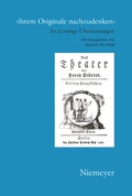 Cover: 'ihrem Originale nachzudenken' - De Gruyter