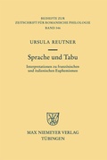 Cover: Sprache und Tabu - De Gruyter
