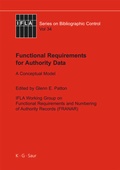 Cover: Functional Requirements for Authority Data - De Gruyter Saur