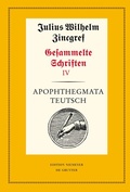 Cover: Apophthegmata teutsch - De Gruyter