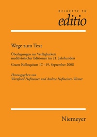Enlarge image Cover: Wege zum Text - De Gruyter