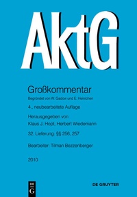 Abbildung von: Aktiengesetz / §§ 256, 257 - De Gruyter