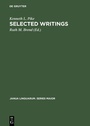 Cover: Selected Writings - De Gruyter Mouton