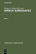 Cover: Speech Surrogates. Part 2 - De Gruyter