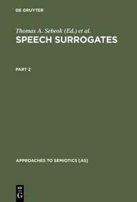 Enlarge image Cover: Speech Surrogates. Part 2 - De Gruyter