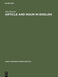 Cover: Article and Noun in English - De Gruyter Mouton
