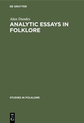 Cover: Analytic Essays in Folklore - De Gruyter Mouton