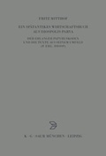Cover: Ein sp&auml;tantikes Wirtschaftsbuch aus Diospolis Parva - De Gruyter