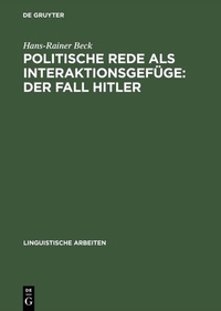 Abbildung von: Politische Rede als Interaktionsgefüge: Der Fall Hitler - De Gruyter