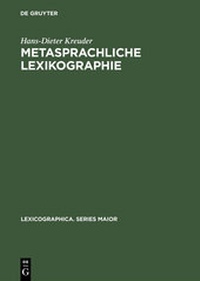 Abbildung von: Metasprachliche Lexikographie - De Gruyter