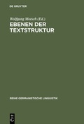 Cover: Ebenen der Textstruktur - De Gruyter
