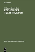 Cover: Ebenen der Textstruktur - De Gruyter