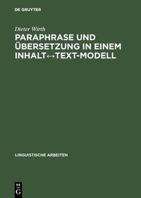 Abbildung von: Paraphrase und Übersetzung in einem InhaltText-Modell - De Gruyter