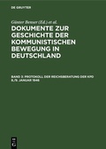 Cover: Protokoll der Reichsberatung der KPD 8./9. Januar 1946 - De Gruyter Saur
