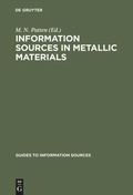 Cover: Information Sources in Metallic Materials - De Gruyter Saur