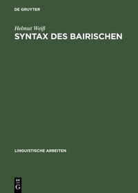 Enlarge image Cover: Syntax des Bairischen - De Gruyter