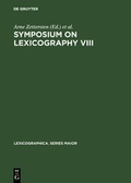 Cover: Symposium on Lexicography VIII - De Gruyter