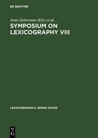 Abbildung von: Symposium on Lexicography VIII - De Gruyter
