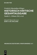 Cover: Friedrich Maximilian Klinger: Historisch-kritische Gesamtausgabe / Die Zwillinge - De Gruyter