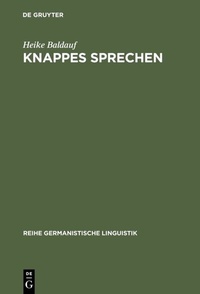 Abbildung von: Knappes Sprechen - De Gruyter
