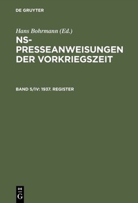 Enlarge image Cover: 1937. Register - De Gruyter Saur