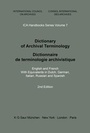 Bild: Dictionary of Archival Terminology / Dictionnaire de Terminologie Archivistique - De Gruyter