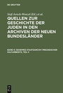 Bild: Quellen zur Geschichte der Juden in den Archiven der neuen Bundesl&auml;nder / Geheimes Staatsarchiv Preu&szlig;ischer Kulturbesitz, Teil II - De Gruyter