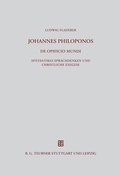 Cover: Johannes Philoponos. De opificio mundi - De Gruyter