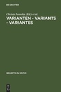 Cover: Varianten - Variants - Variantes - De Gruyter