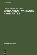 Cover: Varianten - Variants - Variantes - De Gruyter