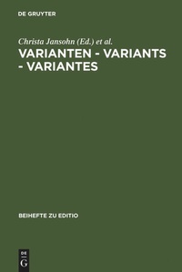Enlarge image Cover: Varianten - Variants - Variantes - De Gruyter