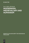 Cover: Modernism, medievalism and humanism - De Gruyter