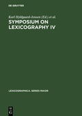 Cover: Symposium on Lexicography IV - De Gruyter Mouton
