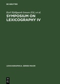Cover: Symposium on Lexicography IV - De Gruyter Mouton